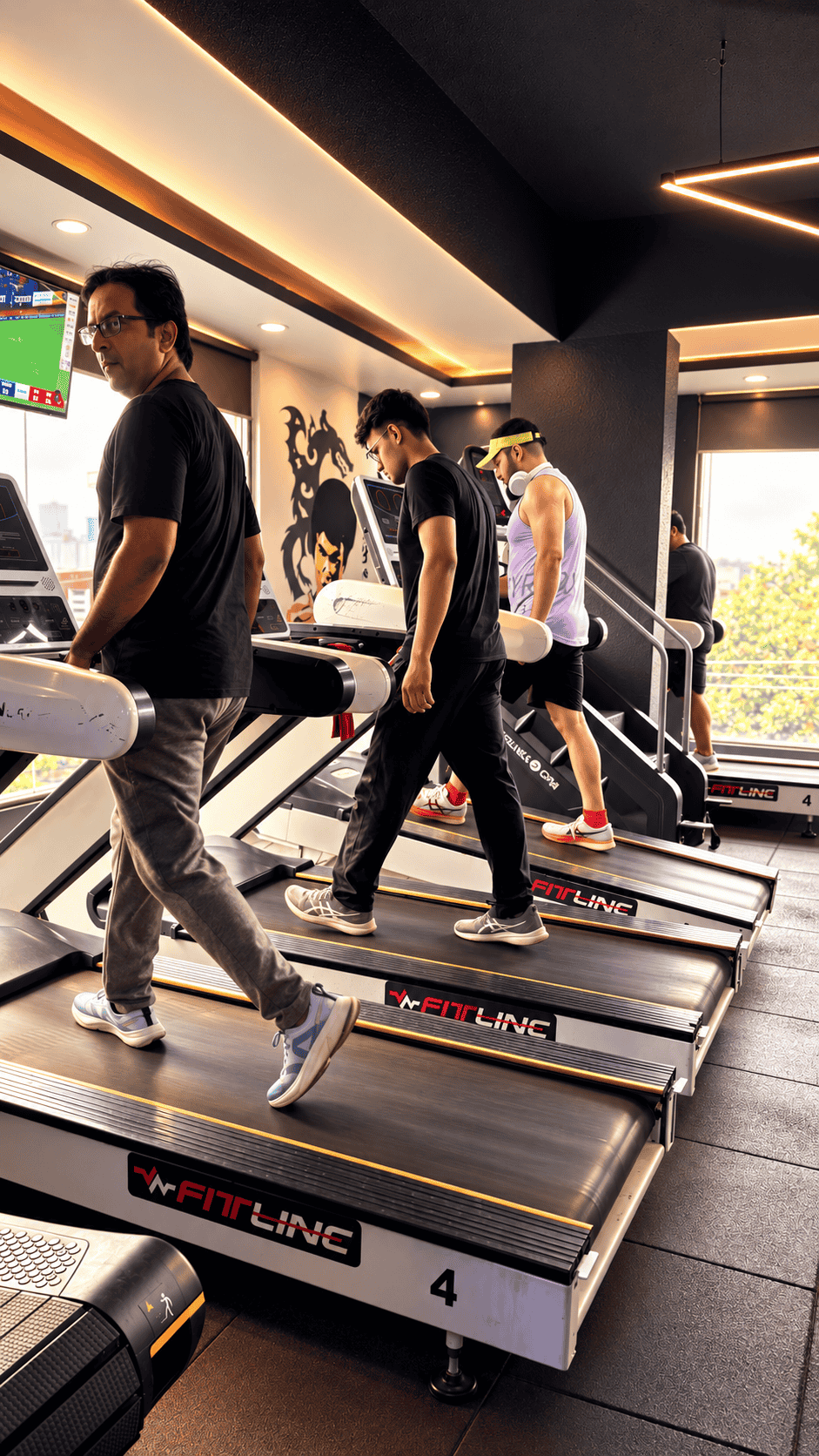 Muscular male athlete training with dumbbells